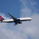 A Delta Airlines plane lands at Sarasota-Bradenton International Airport.