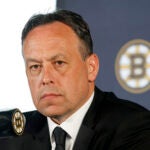 Boston Bruins new head coach Marco Sturm listens to a question from the media during an NHL hockey news conference, Tuesday, June 10, 2025, in Boston.
