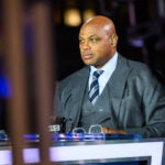 Charles Barkley during a live presentation of “Inside the NBA,” featuring a livestream of the season opener New York Knicks at Boston Celtics game and live music at City Hall Plaza in downtown Boston on Tuesday night.