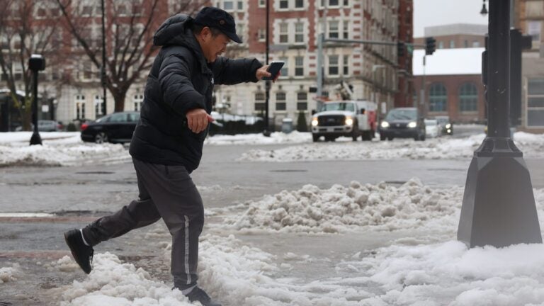 Person on Comm Ave. in Boston